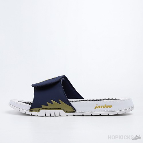Air Jordan Hydro V Retro Obsidian Navy Blue White Slides